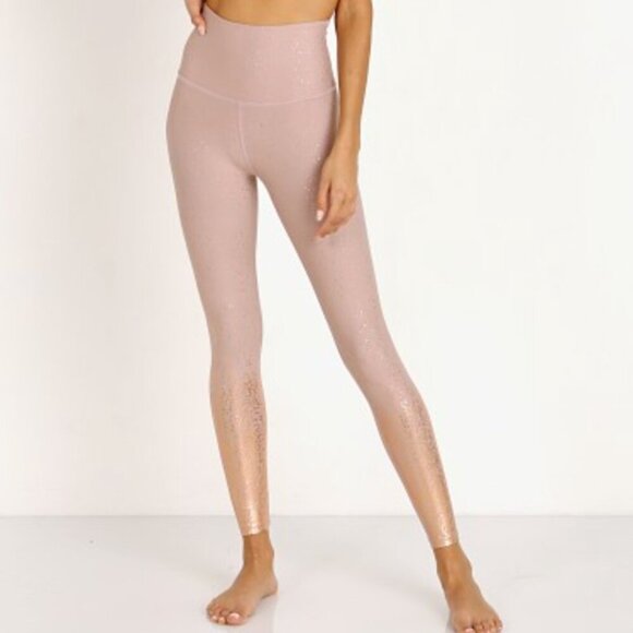 Beyond Yoga Alloy Ombre High Waisted Midi Leggings Speckled Metallic Pink XS - Picture 1 of 10